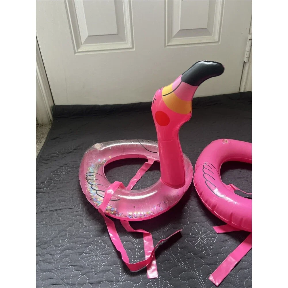 Flamingo Inflatable Ring Toss Game Pool Party Toys Supplies Luau 2pc Replacement